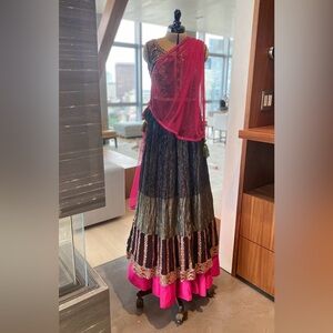 Multicolor Kurta with Palazzo Pant and Dupatta- Perfect for Navratri!